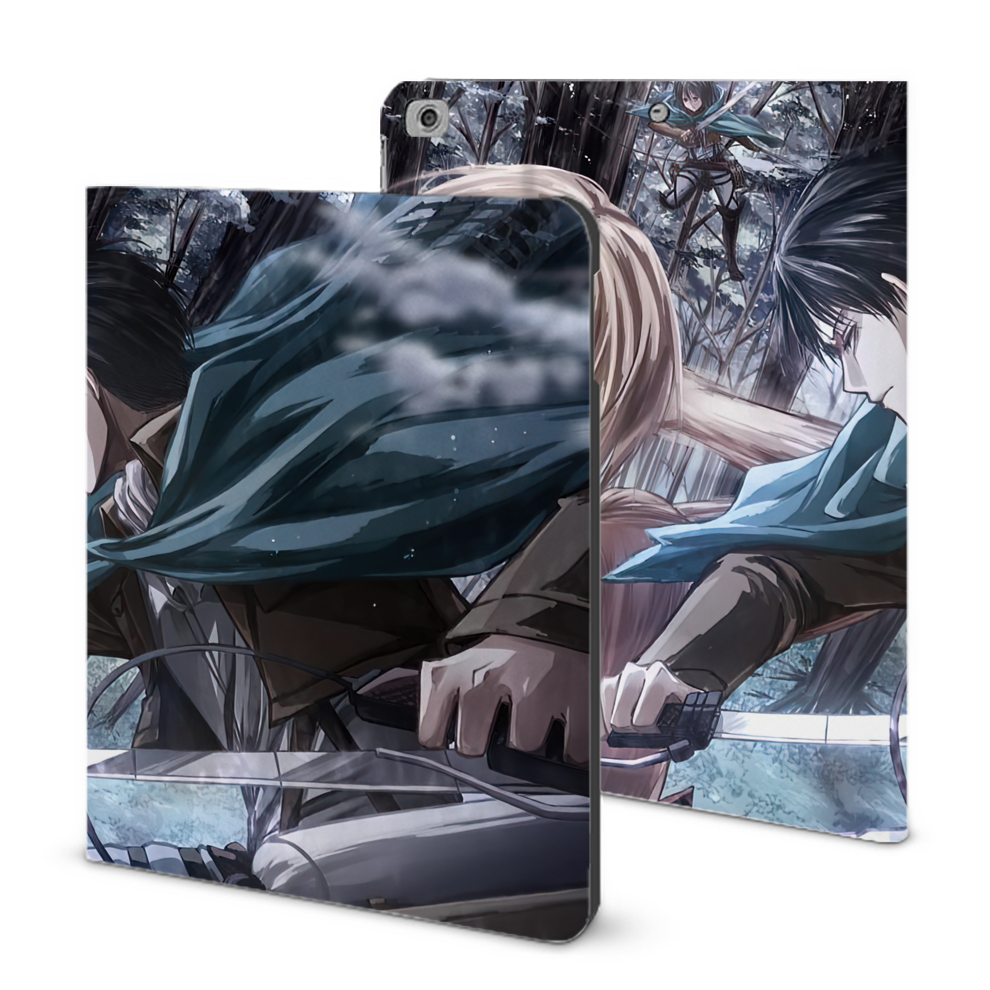 （画像用） 進撃の巨人 Attack on Titan IPad ケース ブック型 PUレザー TPU 耐衝撃 軽量 薄型 ペン収納なし 全面保護 IPad 各モデル対応